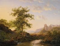 Figures on the Waterfront in a Summer Landscape
