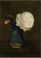 Still Life with Roses in a Green Vase