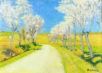 Road with Flowering Almond Trees