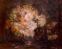 Chrysanthemums in an Earthenware Pot