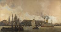 View of Amsterdam, with the Roof of the Central Station