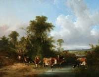 Landscape with Cattle by a Stream