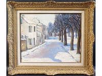 Village Street with Snow