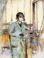 Girl in Green Standing in the Studio