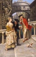 Lovers and Chaperone Meeting on the Venetian Canal