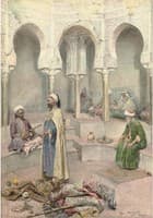 Traders in an Arabic courtyard