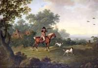 A Gentleman on Horseback Shooting Partridges