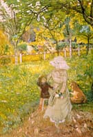 Sunny Morning, Lucy Hessel and Denise Natanson in the Garden at Les Pavillons, Villerville
