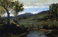 Roman Campagne - Rocky Valley with a Herd of Pigs