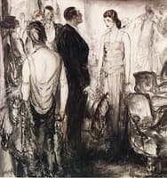 Woman Standing with Man at Party