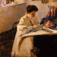 Woman Embroidering