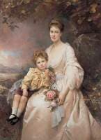 Mrs Laura Gascoigne and Her Son Alvary