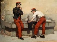 Soldats au lavoir