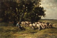 A Shepherd with His Flock