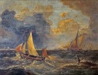 Fishing boats in choppy seas