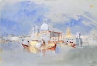 Boats in front of the Dogana and Santa Maria della Salute