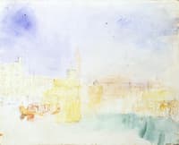 The Punta della Dogana, with the Campanile beyond, from the Giudecca Canal