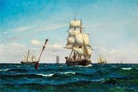 Sailing ships at sea