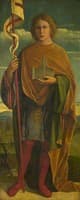 Saint with a Fortress and a Banner
