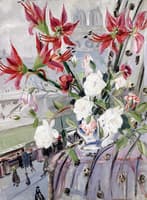 Flowers in front of Notre-Dame