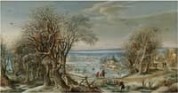 A View of the Abbey of Groenendael Near Brussels in Winter