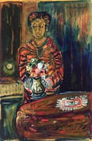 Figure with Vase of Flowers