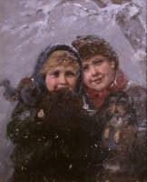 Brother and sister with a dog
