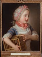 Girl with Bullfinch in a Cage