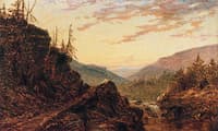 River Landscape with Waterfall