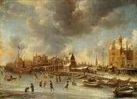 Skaters in front of the Paalhuis