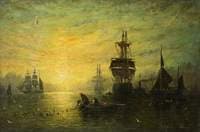 Sunset with Boats
