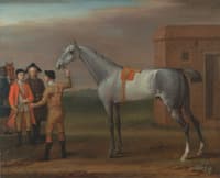Lamprey, with His Owner Sir William Morgan, at Newmarket