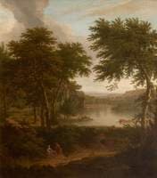 A River Landscape Flanked by Trees