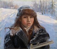 Boy with a Pair of Ice Skates