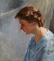 Portrait of a Woman in Blue Dress
