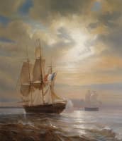 Sailing Ships at Dusk
