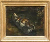 Cheval attaqué par une lionne (Lion Attacks a Horse)