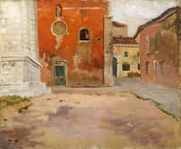 Red Church Wall in Venice