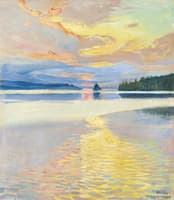 Sunset over lake Ruovesi