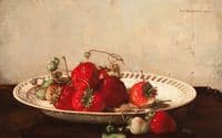 Strawberries on a ceramic dish