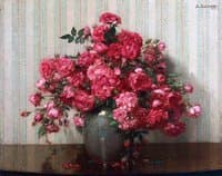 Still life of roses in a vase