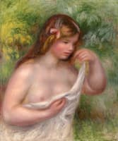 Young Woman Arranging Her Shirt