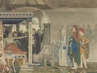 Fredegonda at the death-bed of Praetextatus