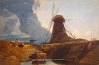 Pumping Mill beside a Dyke, Lincolnshire