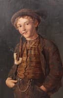 Boy Smoking a Pipe
