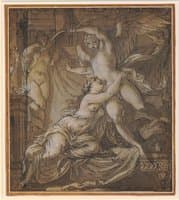 Psyche Trying to Prevent Cupid from Leaving