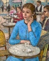 Au cafe de Paris / Eugénie à la robe bleue