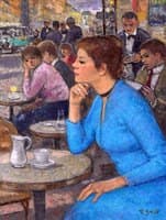 Au cafe de Paris / Eugénie à la robe bleue