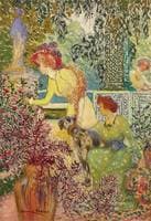 Élégantes dans un jardin