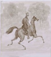 Man on Trotting Horse